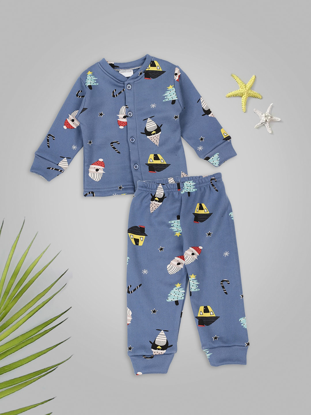 

MeeMee Unisex Kids Printed Night suit, Blue