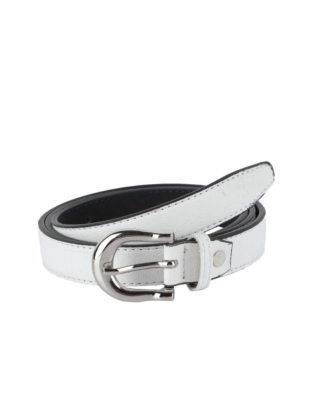 

ZEVORA Women White Textured PU Formal Belt