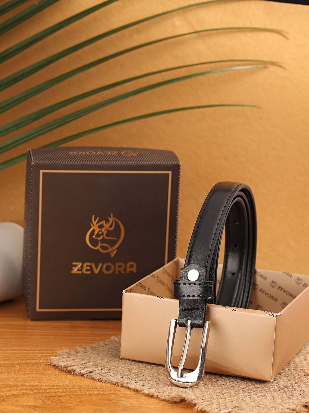 

ZEVORA Women Black Solid Formal Belts