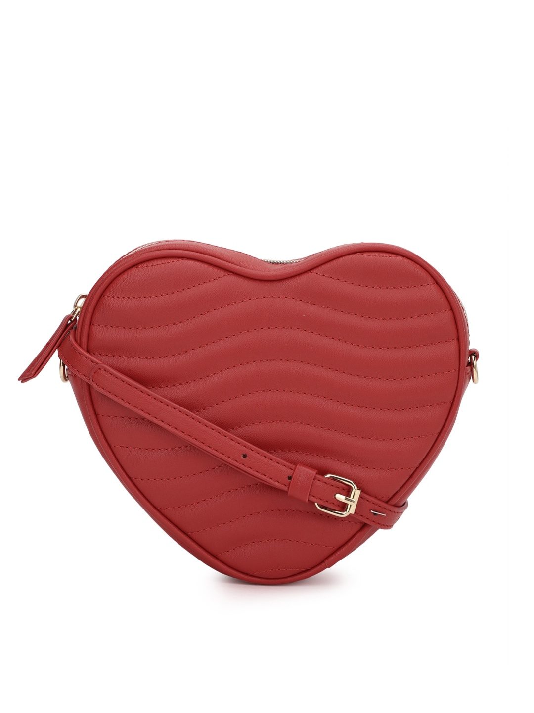 

FOREVER 21 Women Rust Textured PU Half Moon Sling Bag