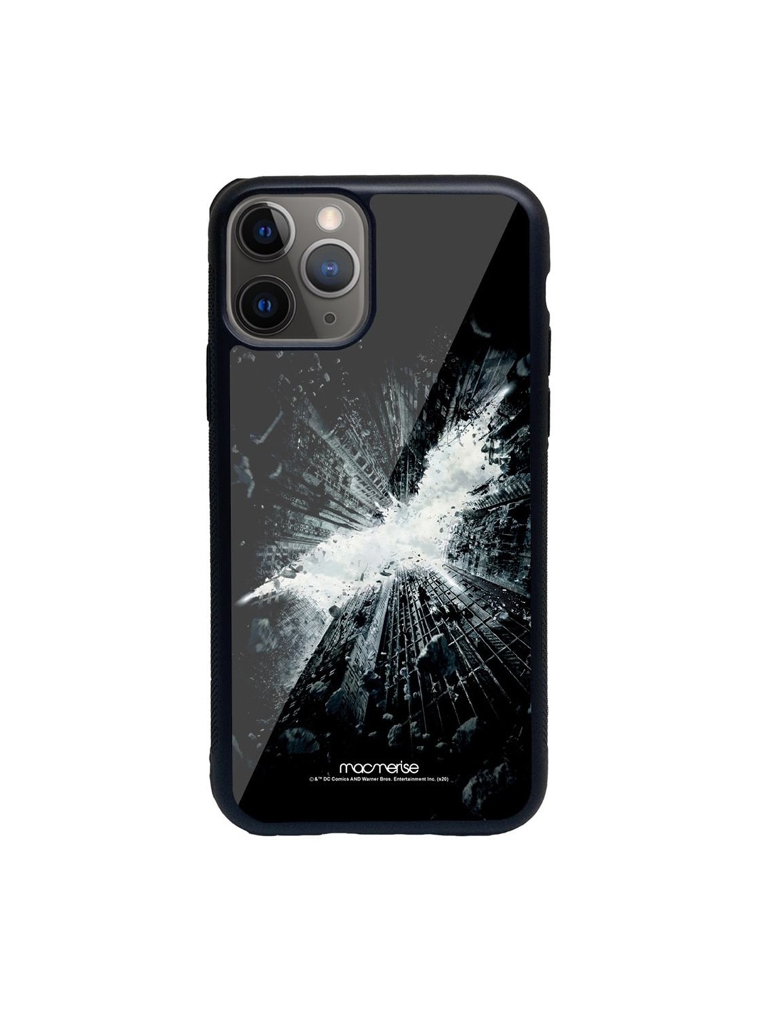 

macmerise Black Printed Glass iPhone 11 Pro Max Back Case