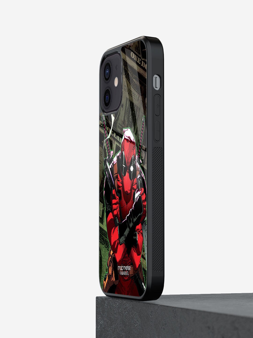

macmerise Green & Red Deadpool Dollar Printed iPhone 12 Phone Cases