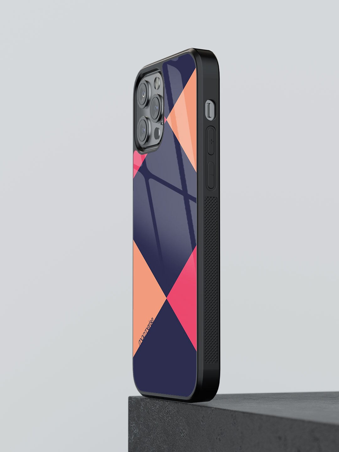 

macmerise Blue & Pink Criss Cross Printed iPhone 12 Pro Max Back Cover