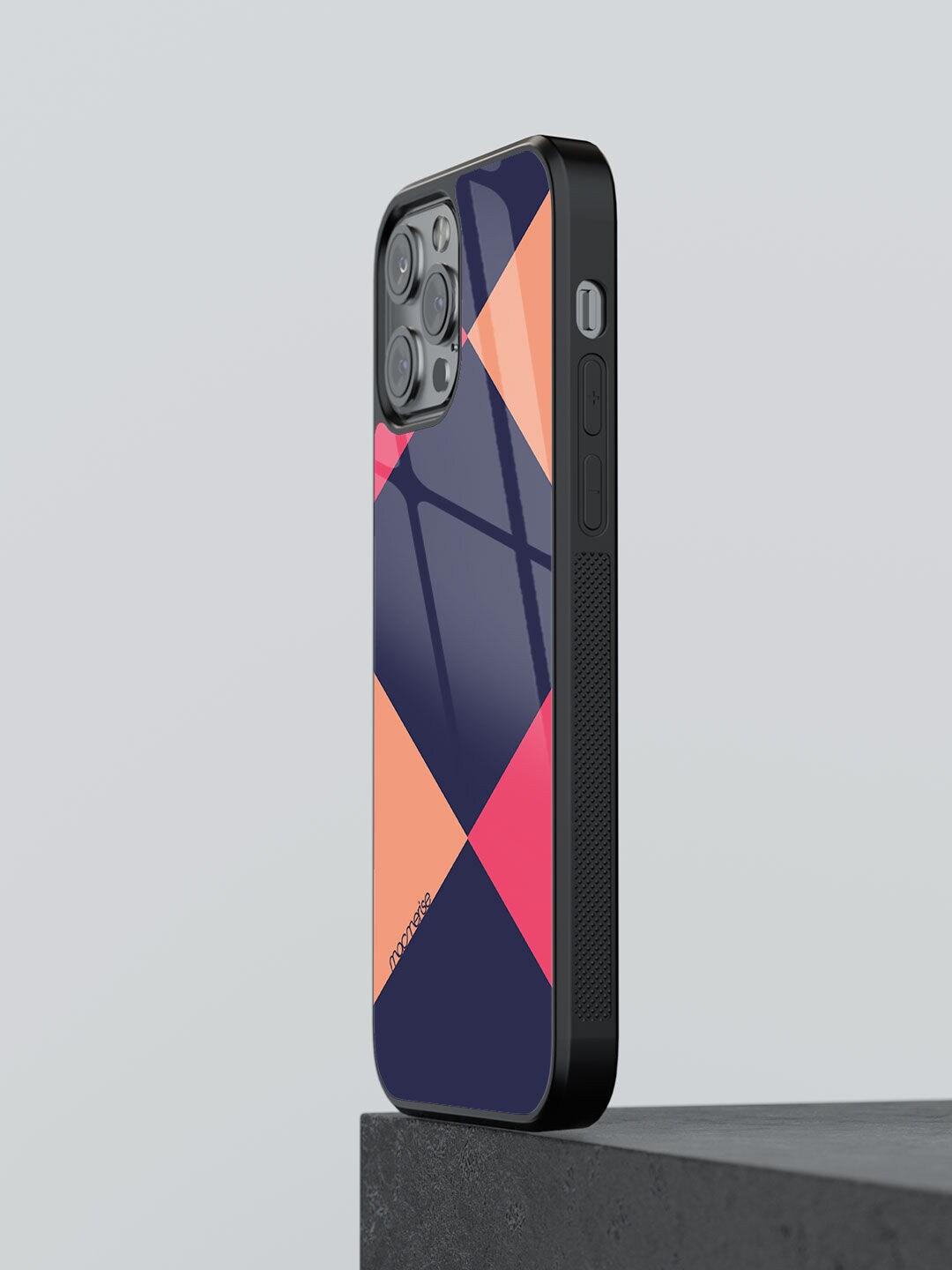 

macmerise Blue & Pink Criss Cross iPhone 13 Pro Max Back Case