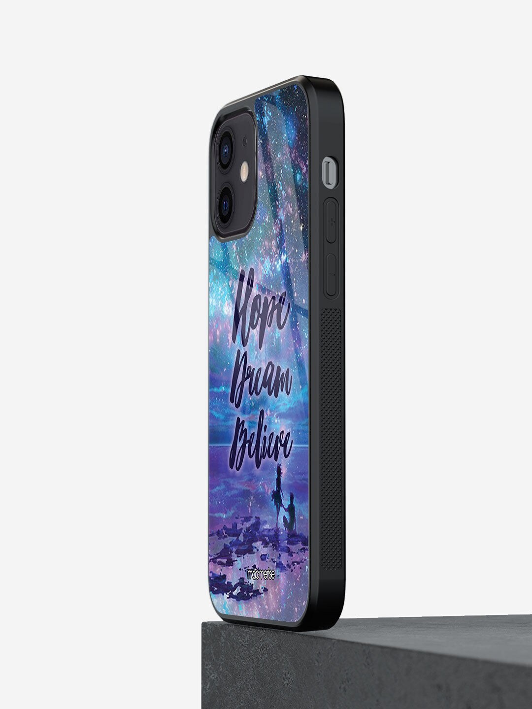 

macmerise Blue Printed Hope Dream Believe iPhone 12 Mini Glass Phone Back Case