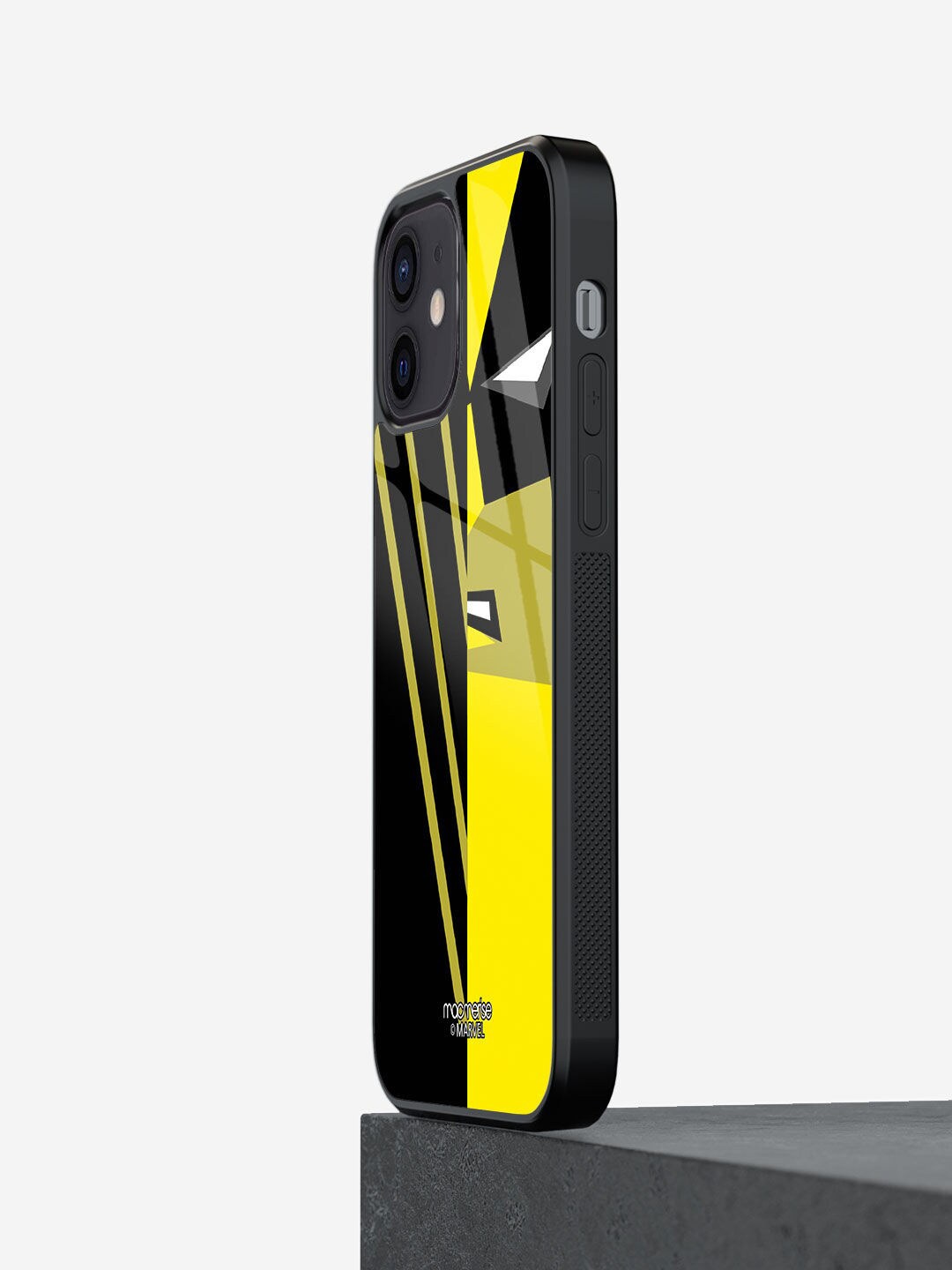 

macmerise Multi-Coloured Printed Face Focus Wolverine iPhone 12 Glass Phone Back Case Mobile Accessories, Black