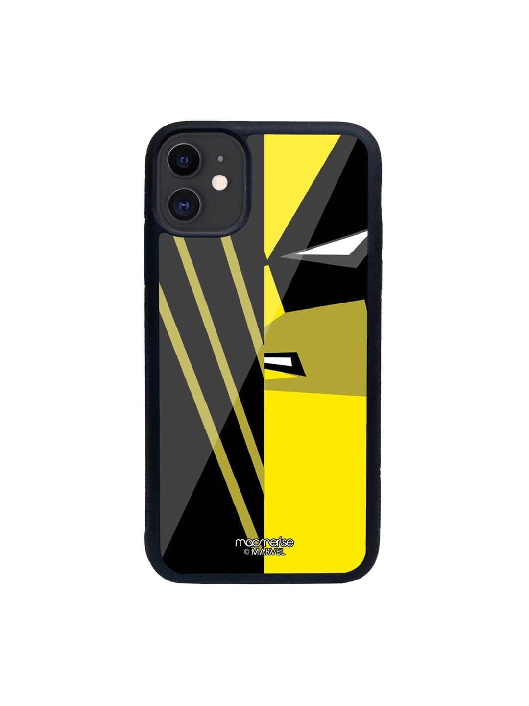 

macmerise Black & Yellow Printed Face Focus Wolverine iPhone 11 Glass Phone Back Case
