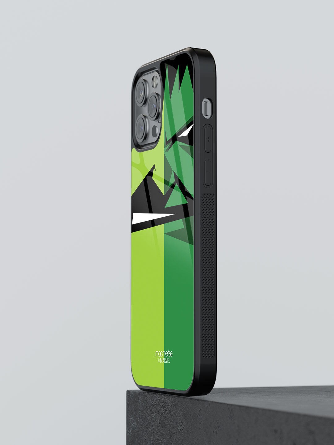 

macmerise Green & Hulk Printed Face Focus Hulk iPhone 13 Pro Glass Phone Back Case