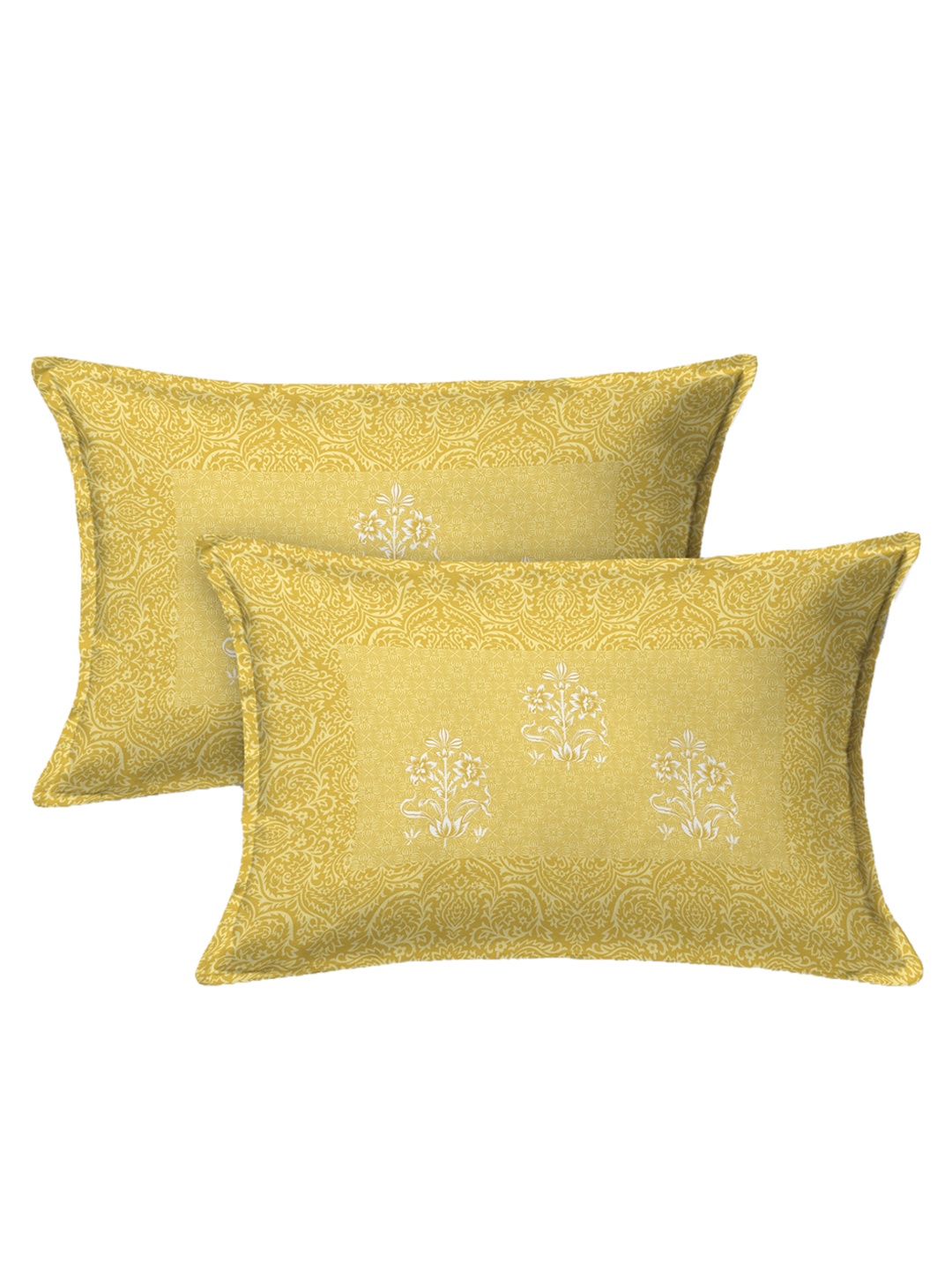 

EasyGoods Yellow 320 TC Floral King-Size Bedsheet with 2 Pillow Covers