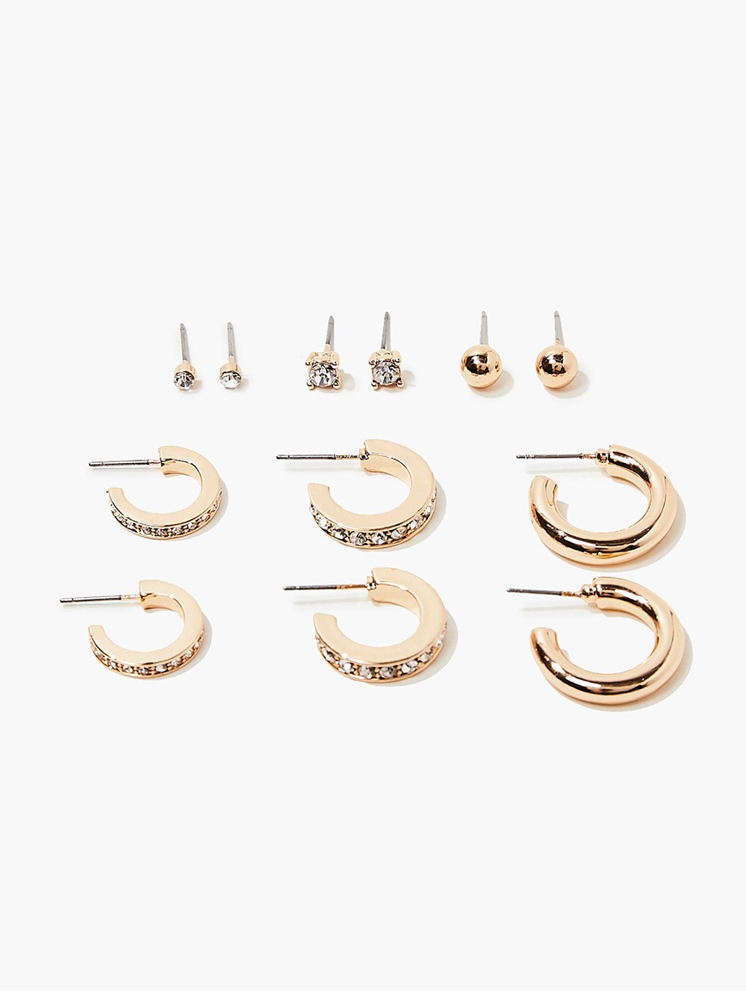 

FOREVER 21 Pack Of 6 Gold-Toned Contemporary Half Hoop Earrings