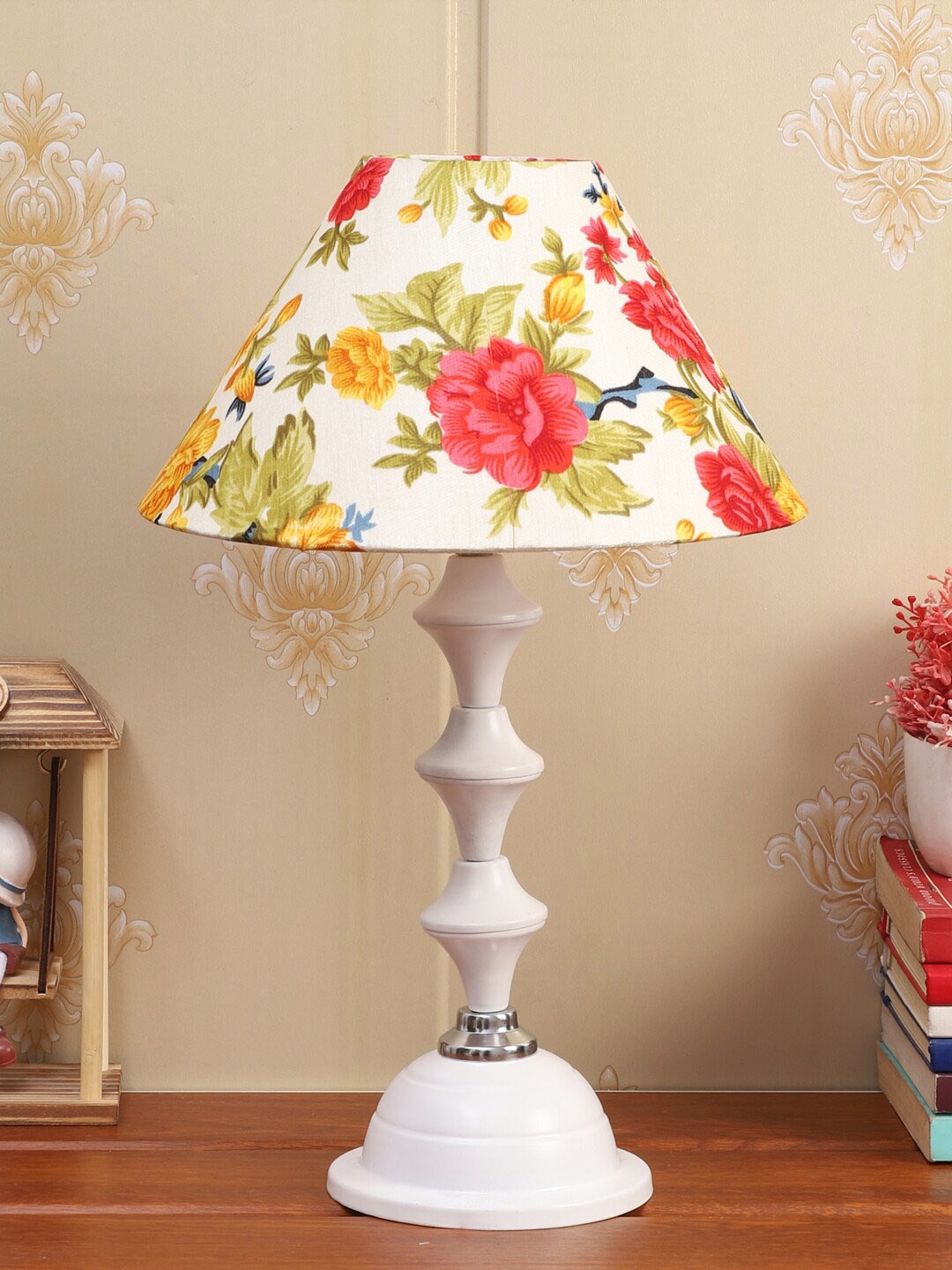 

Foziq White Printed Table Lamps