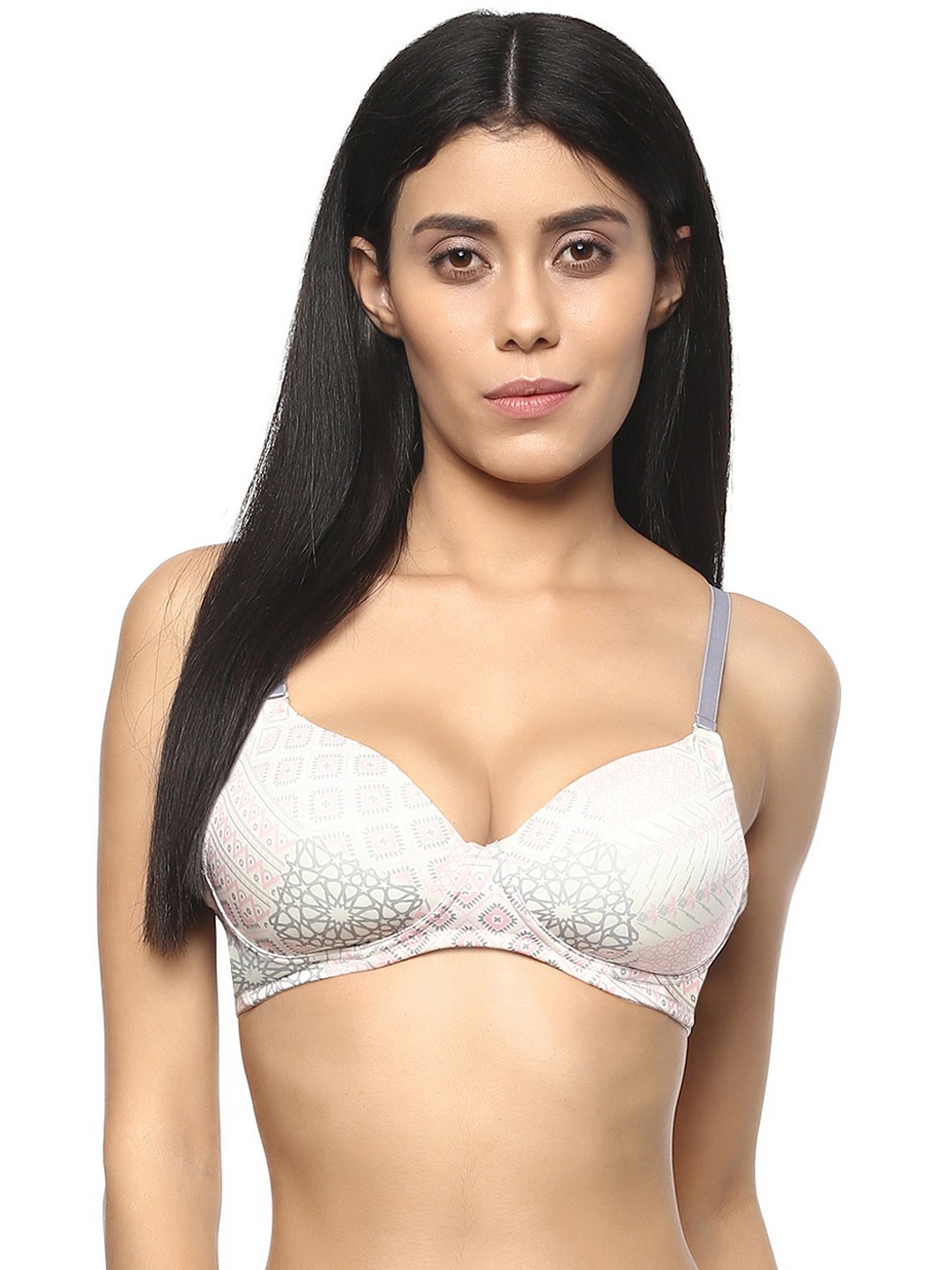 

Soie Off-White Printed Non-Wired Lightly Padded T-shirt Bra CB-117