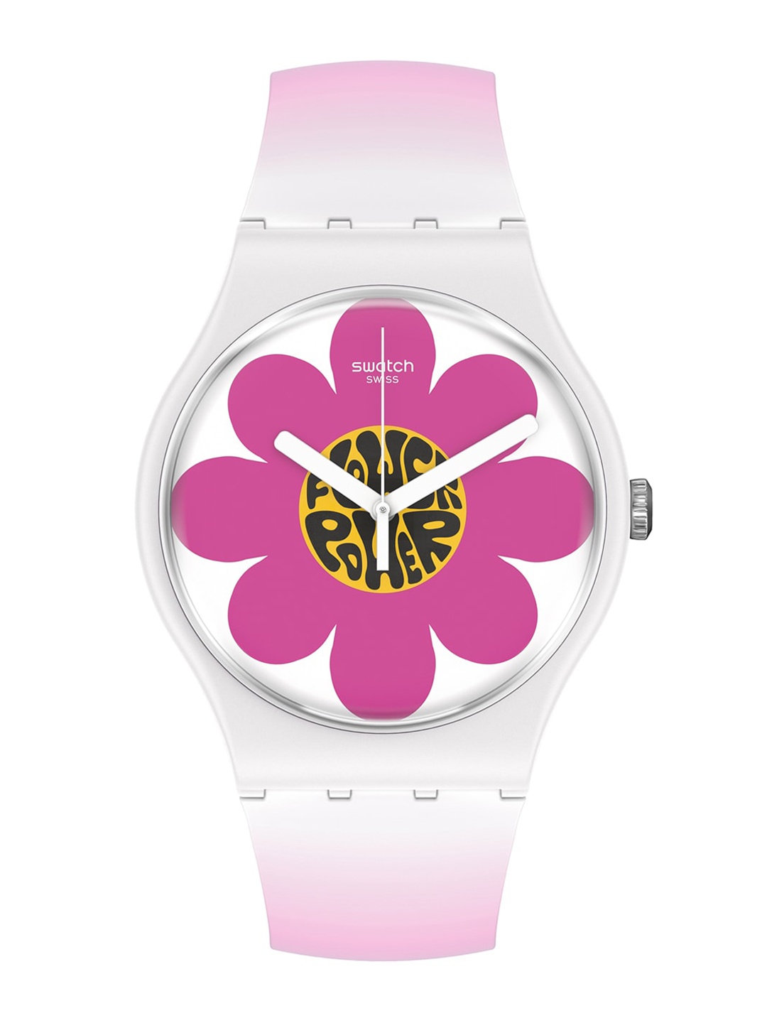 

Swatch Unisex Printed Dial & Ceramic Straps Analogue Watch, Pink