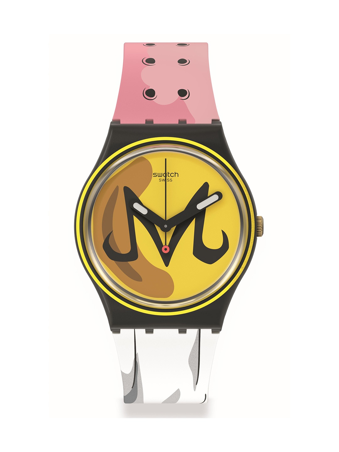 

Swatch Unisex Printed Dial & Straps Majin Buu X Swatch Analogue Watch GZ358, Yellow