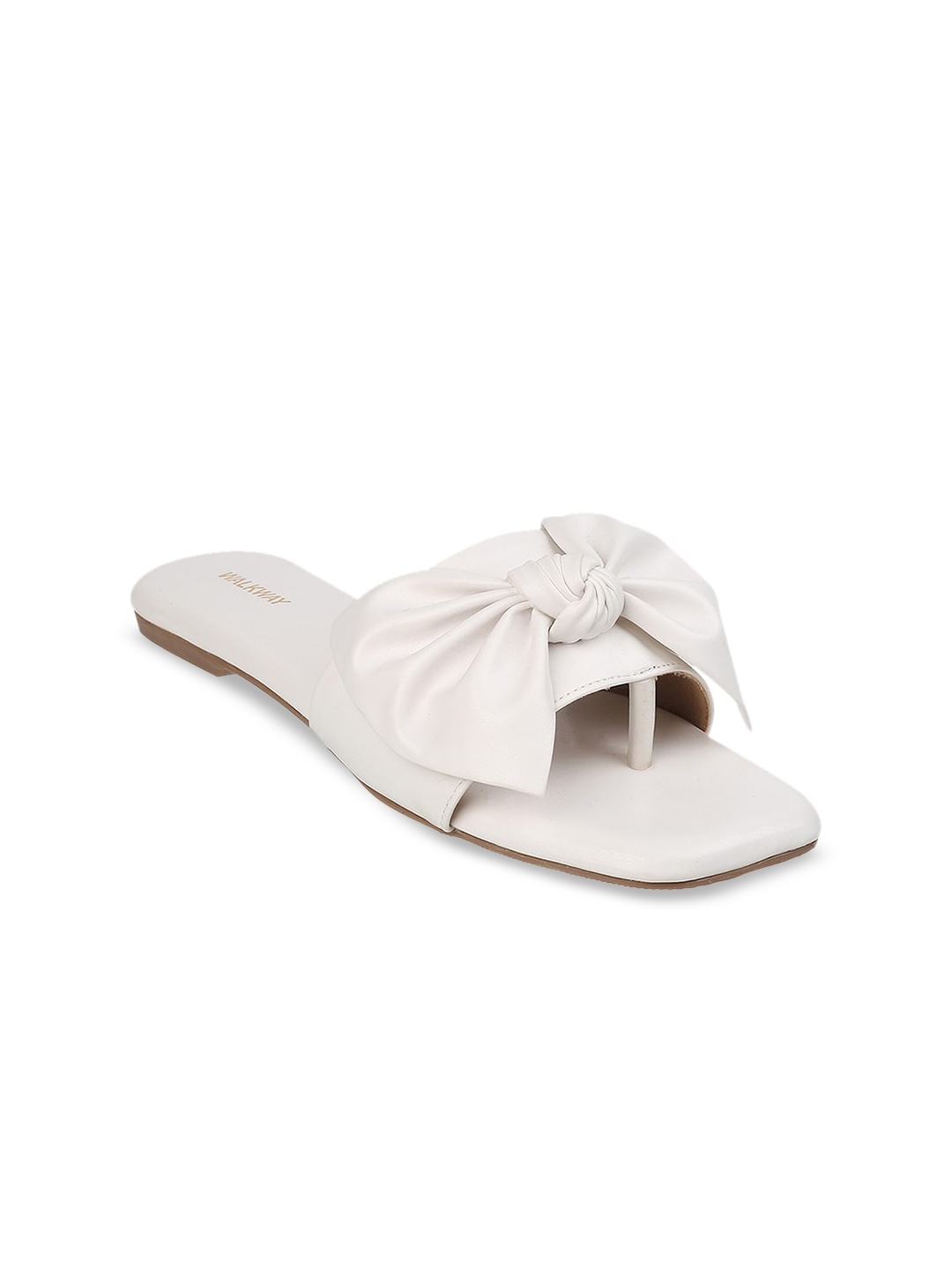 

WALKWAY by Metro Women Open Toe Flats with Bows, White