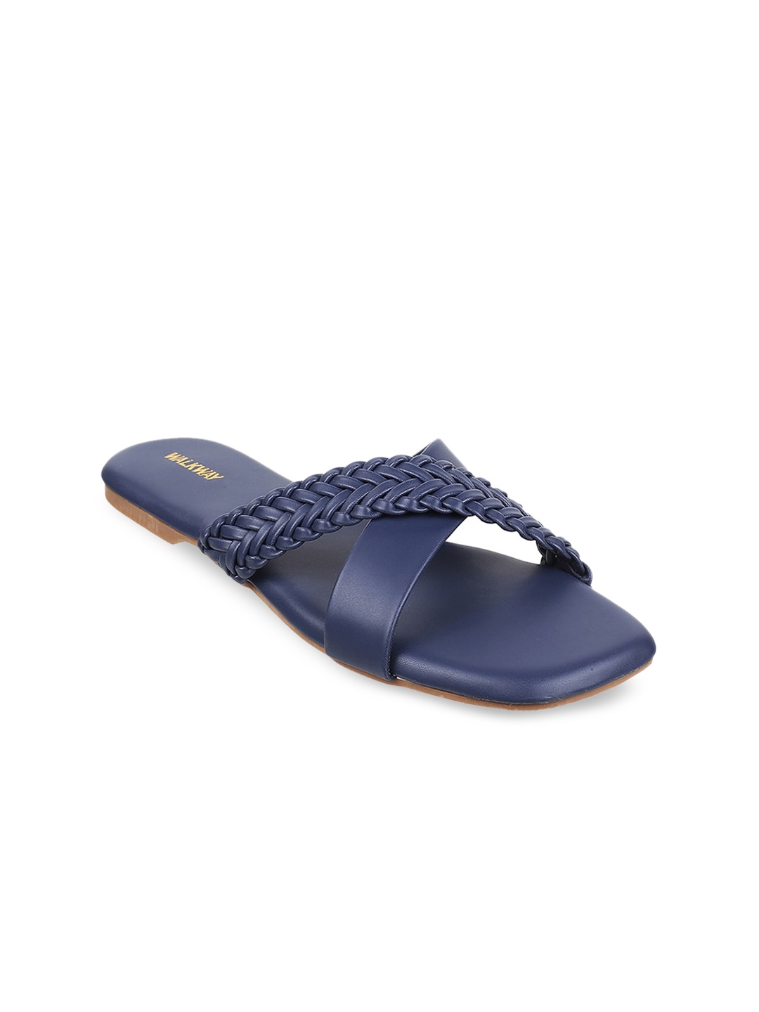 

WALKWAY by Metro Women Blue Textured Open Toe Flats