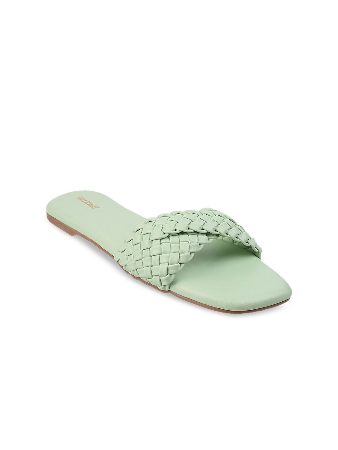 

WALKWAY by Metro Women Green Textured Open Toe Flats