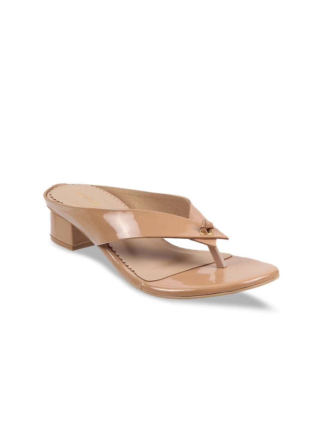 

Mochi Women Beige Solid Block Heels