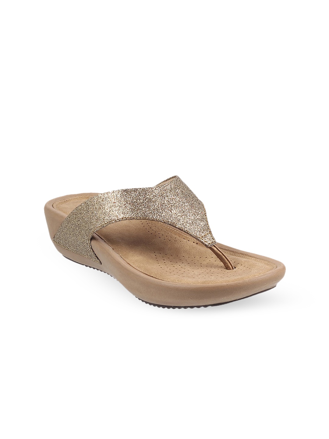 

Mochi Women Embellished T-Strap Flats, Gold