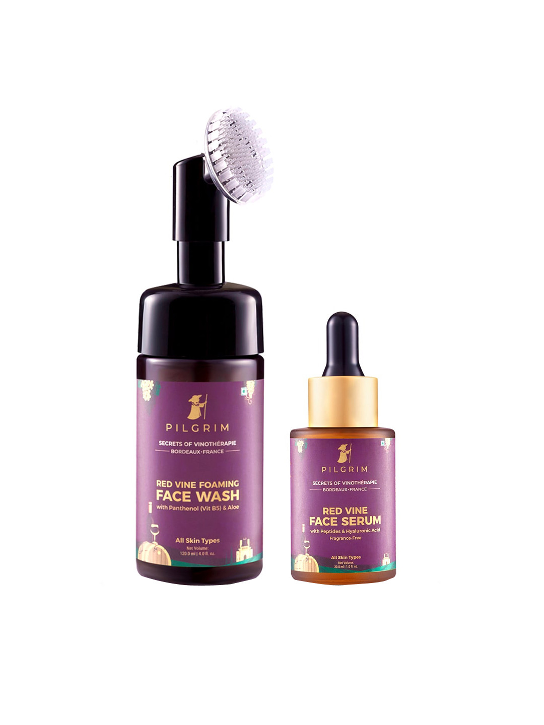

Pilgrim Set Of 2 Red Vine Face Wash & Serum, Magenta