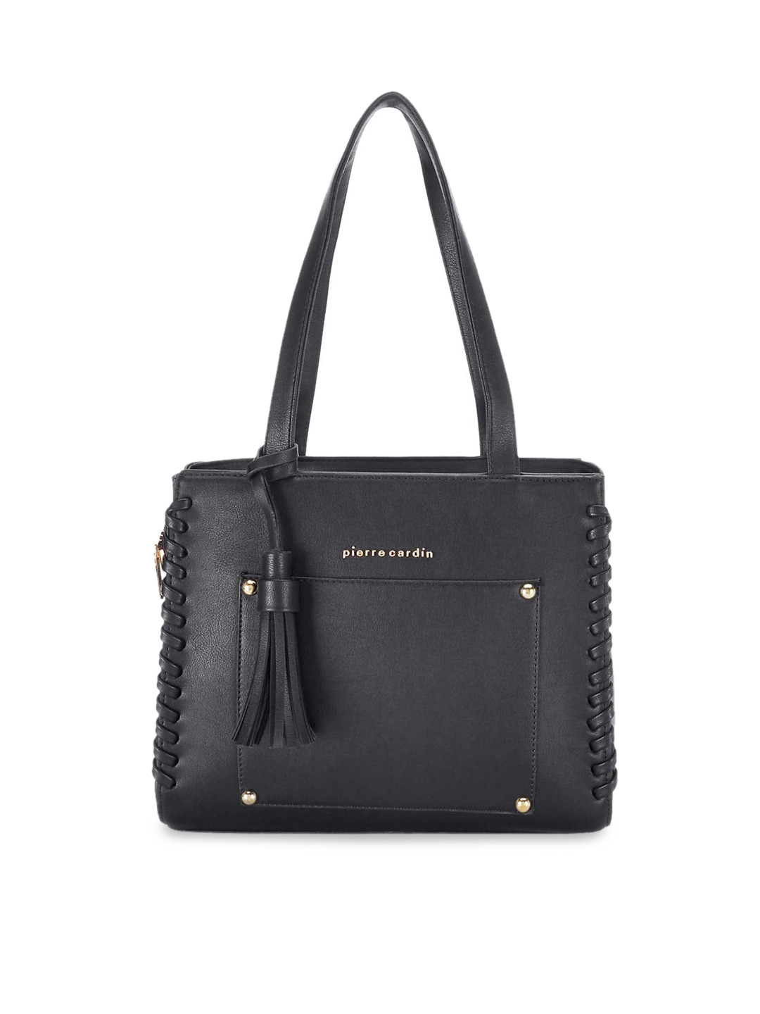 

pierre cardin Women Black PU Structured Shoulder Bag