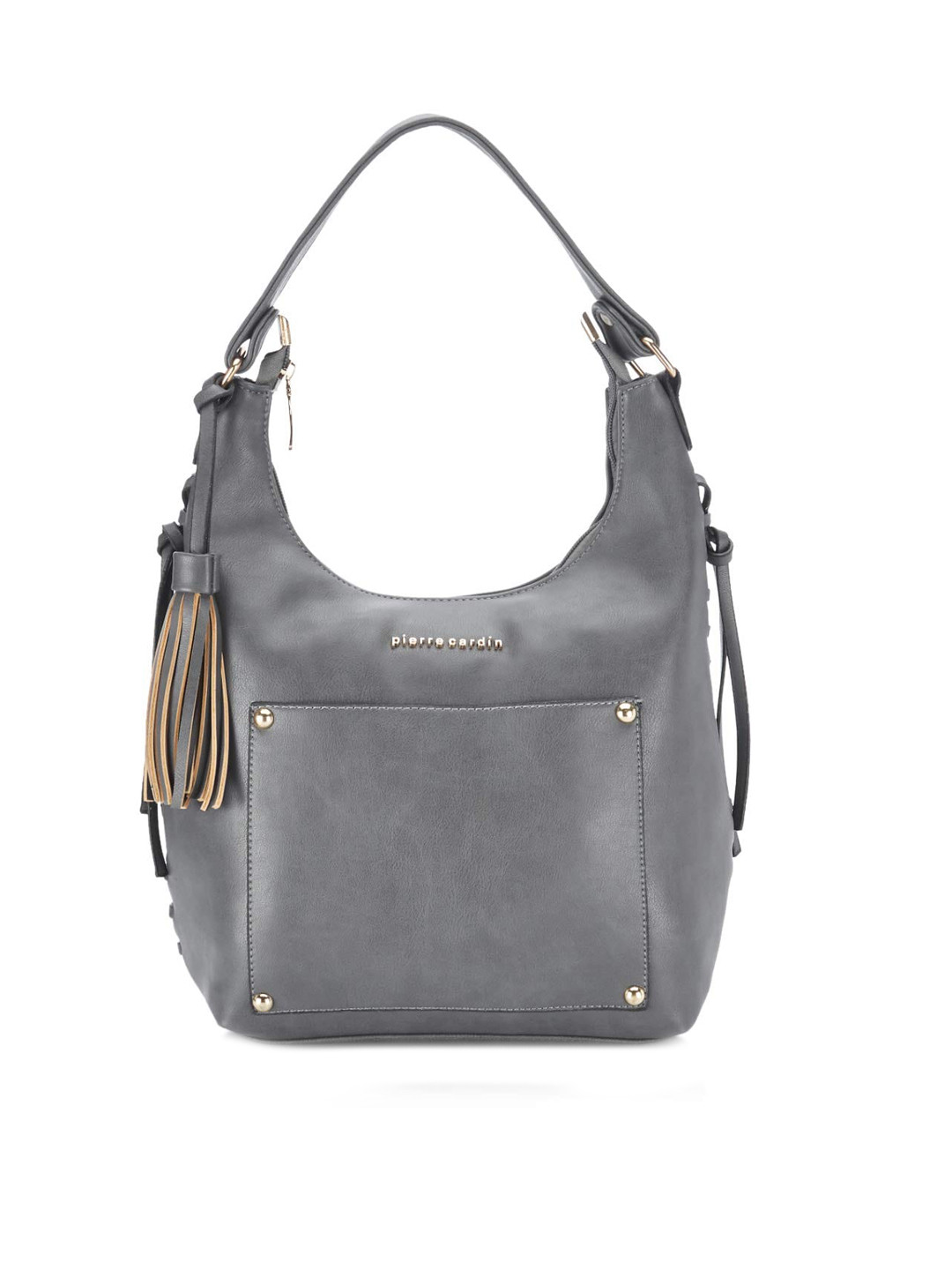 

pierre cardin Grey PU Shopper Hobo Bag with Tasselled