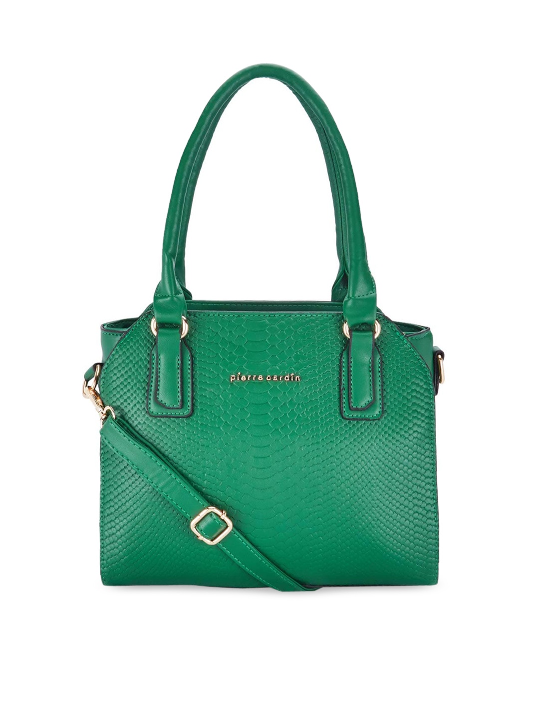 

pierre cardin Textured PU Structured Handheld Bag, Green