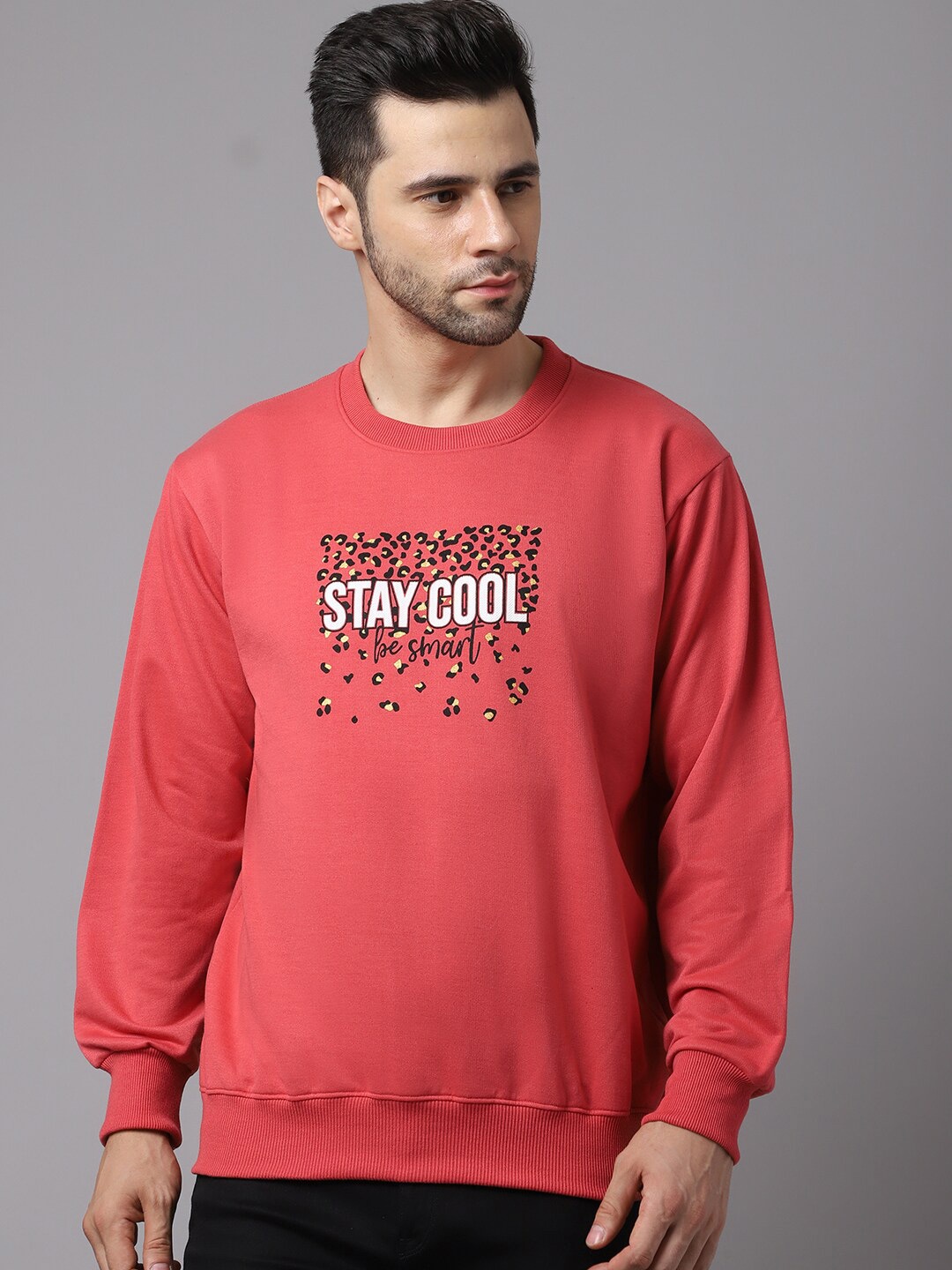 

MACK JONNEY Men Pink Printed Sweatshirt