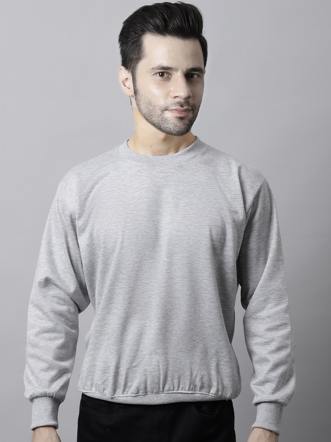 

MACK JONNEY Men Grey Melange Sweatshirt