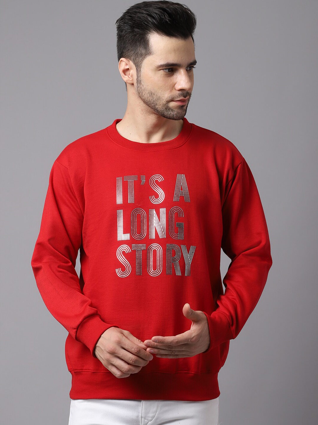 

MACK JONNEY Men Maroon Printed Sweatshirt