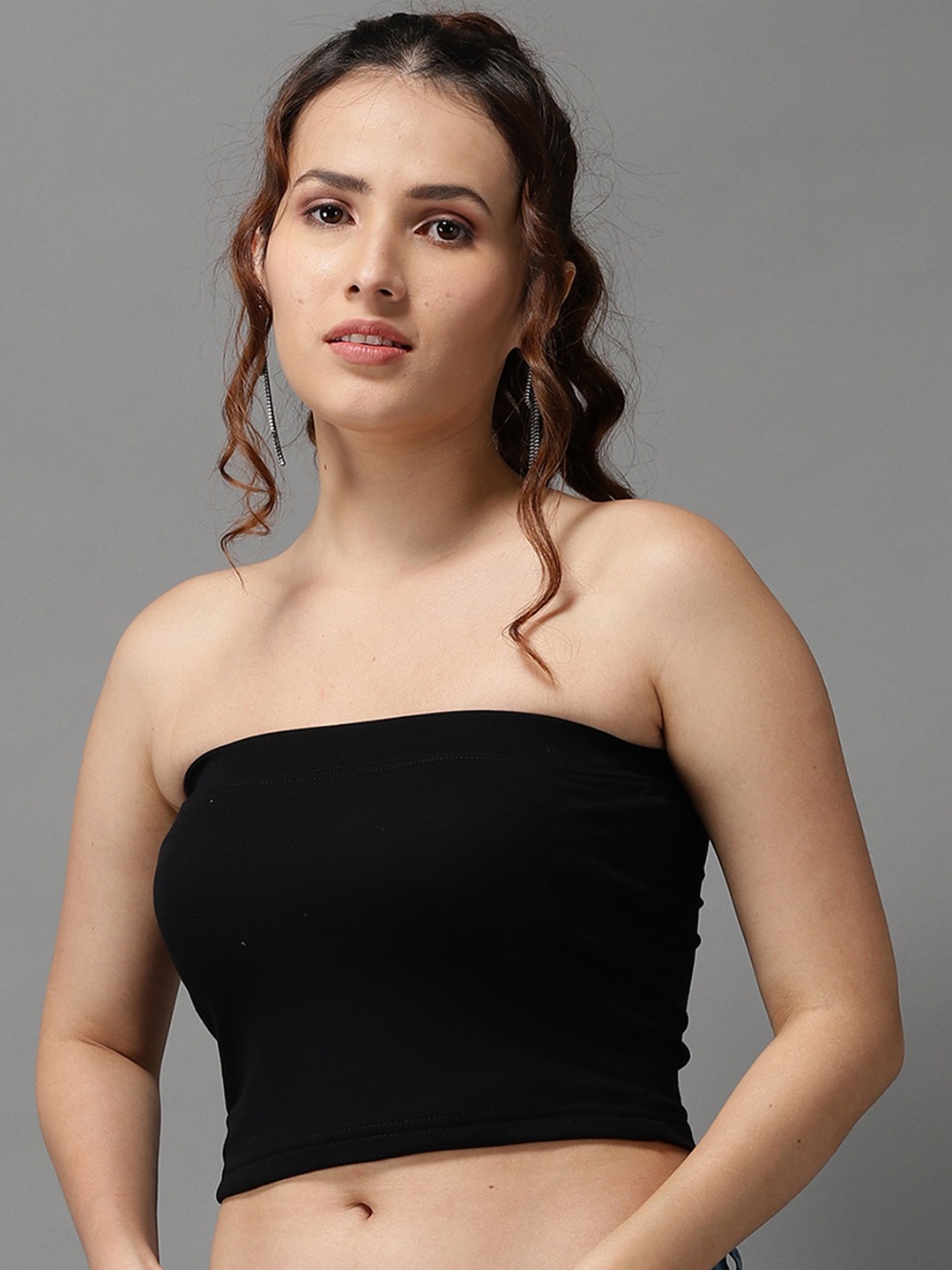 

SHOWOFF Black Tube Crop Top