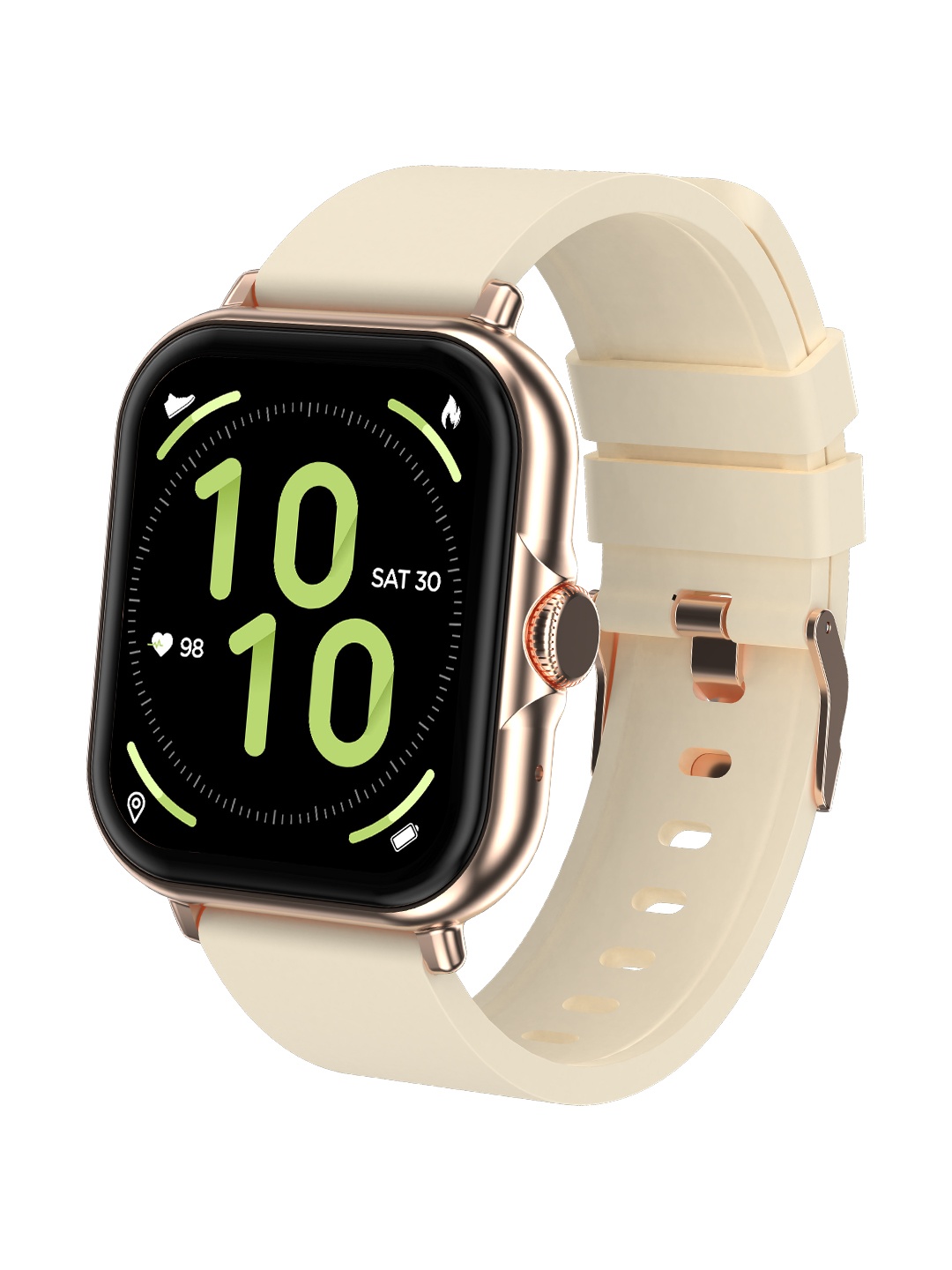 

Pebble Unisex Ivory Gold Spark Ace HD Display SPO2 HR Monitor Smartwatch PFB27, Off white