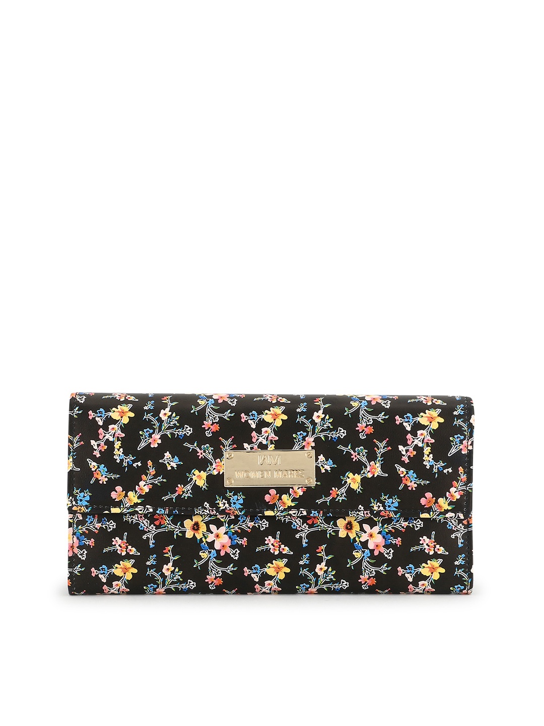 

WOMEN MARKS Women Floral Printed Two Fold Wallet, Black