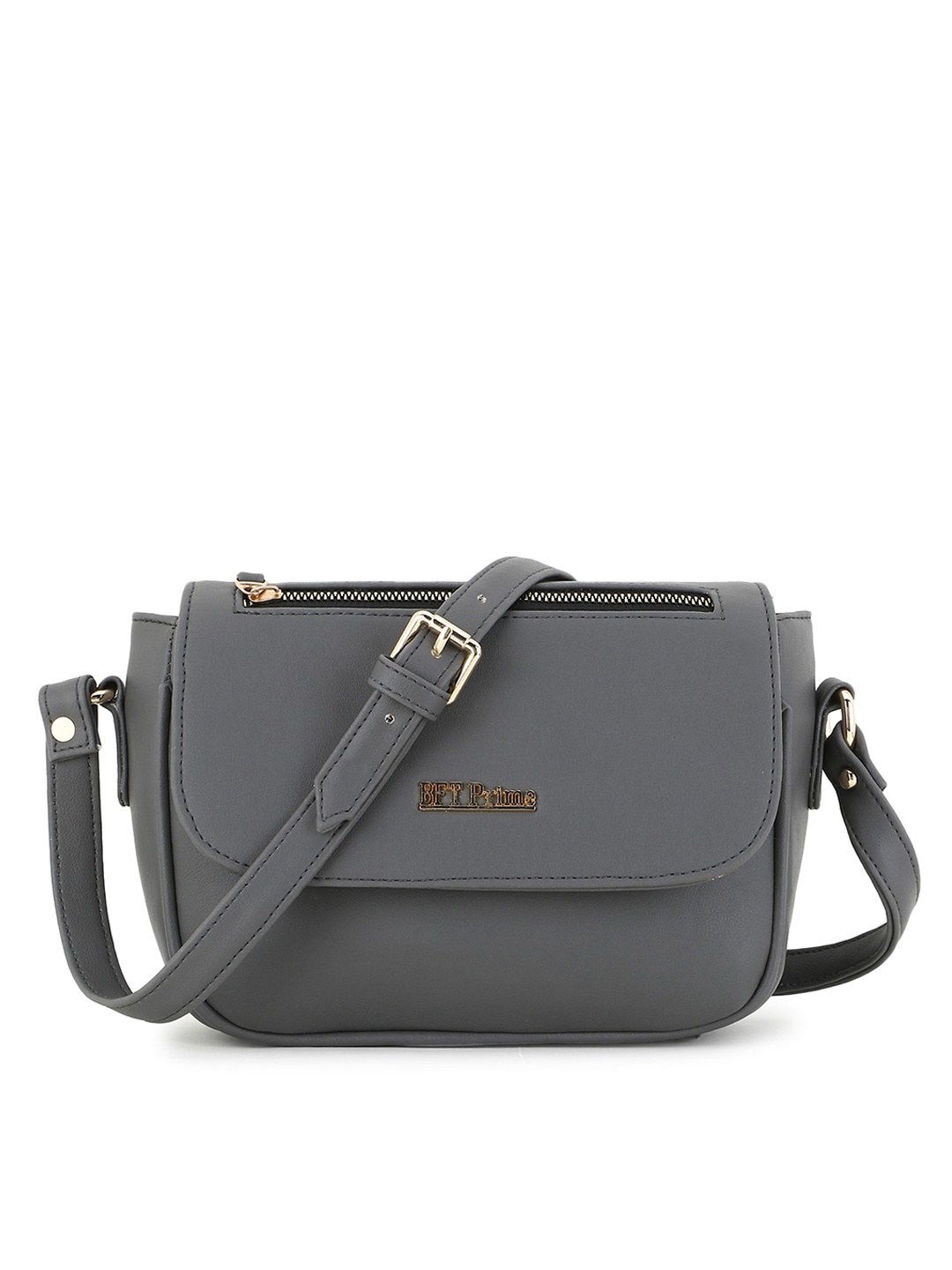 

WOMEN MARKS Grey Melange PU Structured Sling Bag