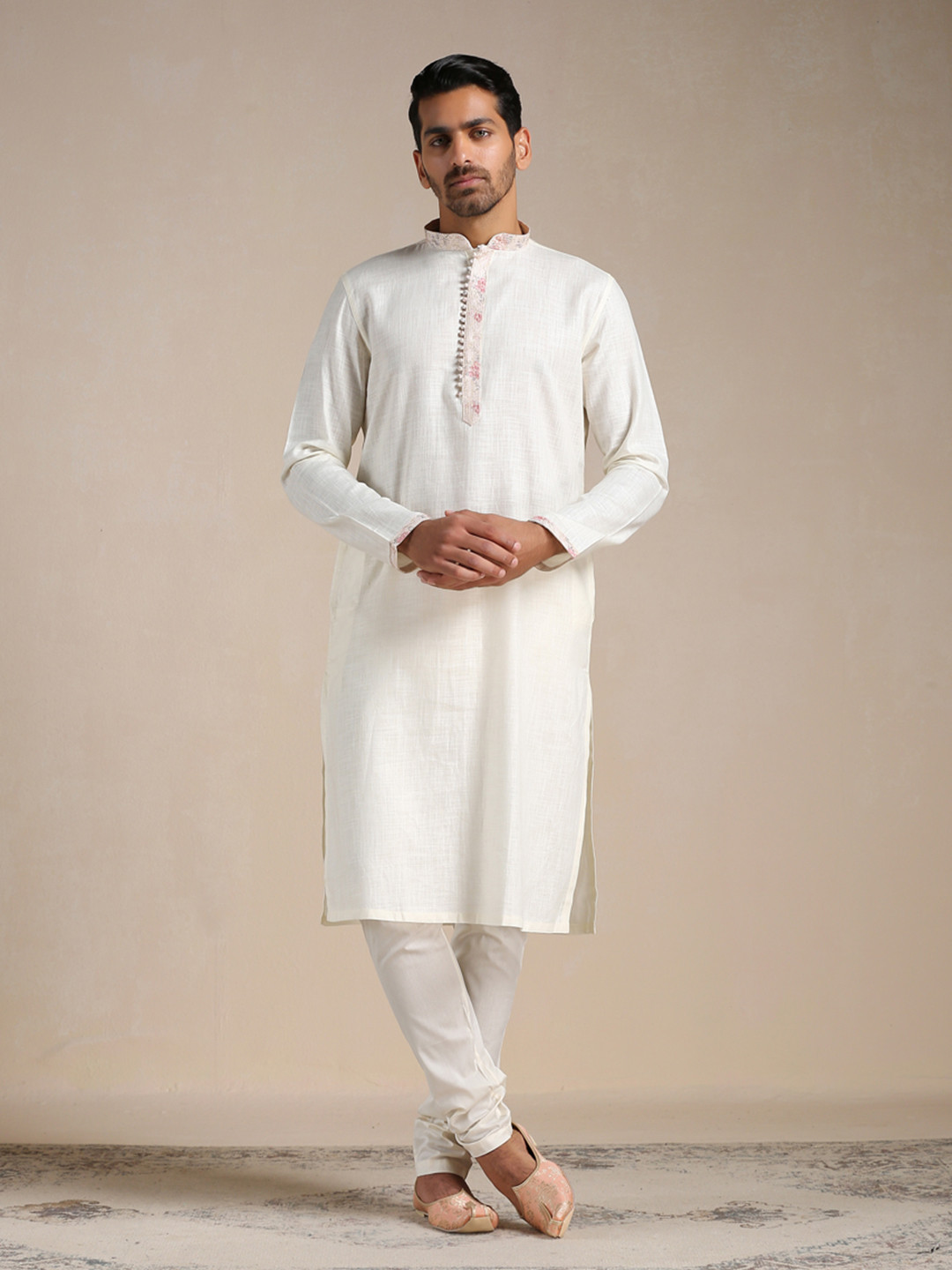 

Manyavar Men Kurta With Churidar, White