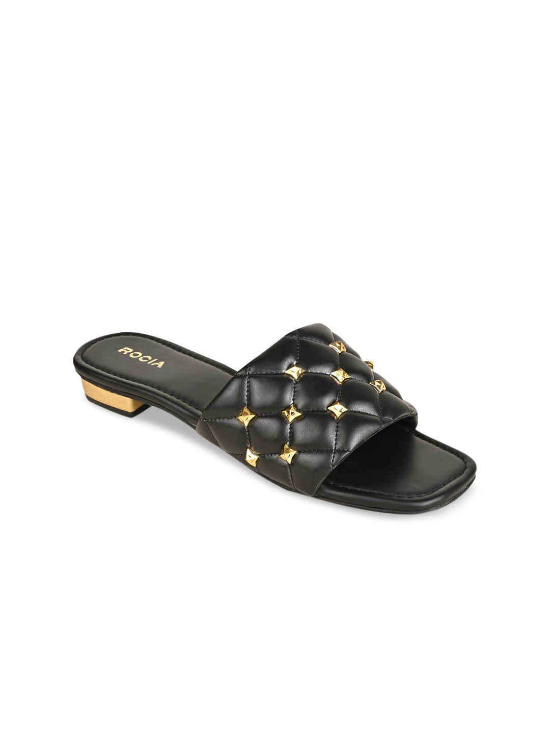 

Rocia Women Black Embellished Open Toe Flats