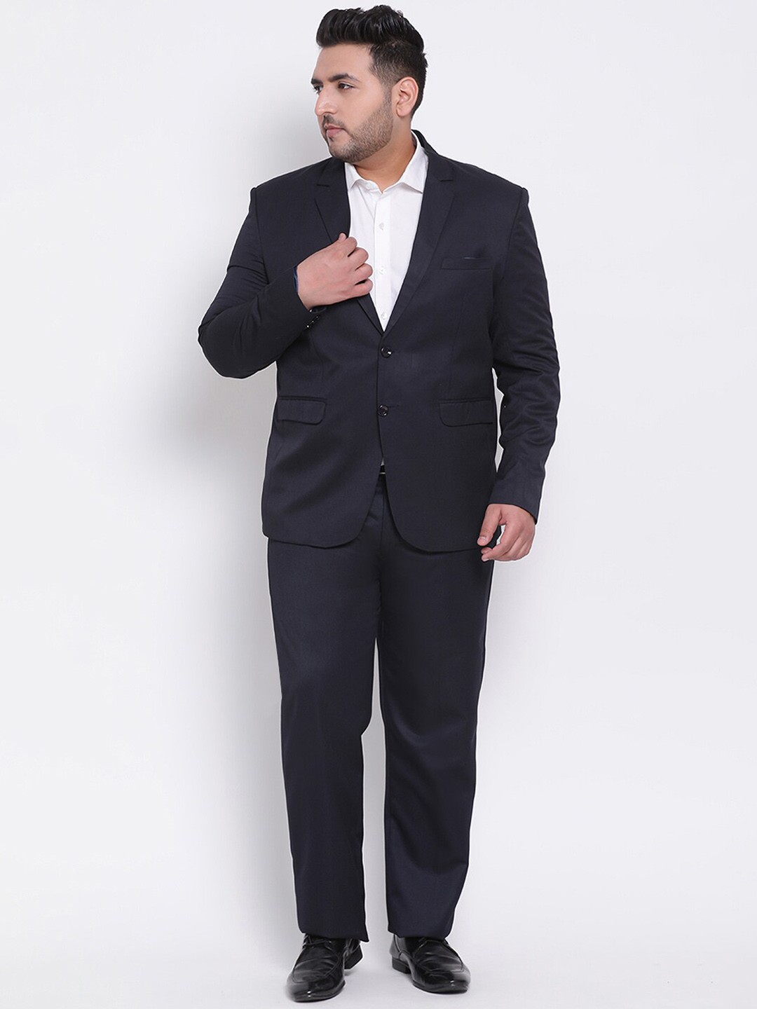 

Hangup Men Navy Blue Solid Single-Breasted 2-Piece Formal Suit