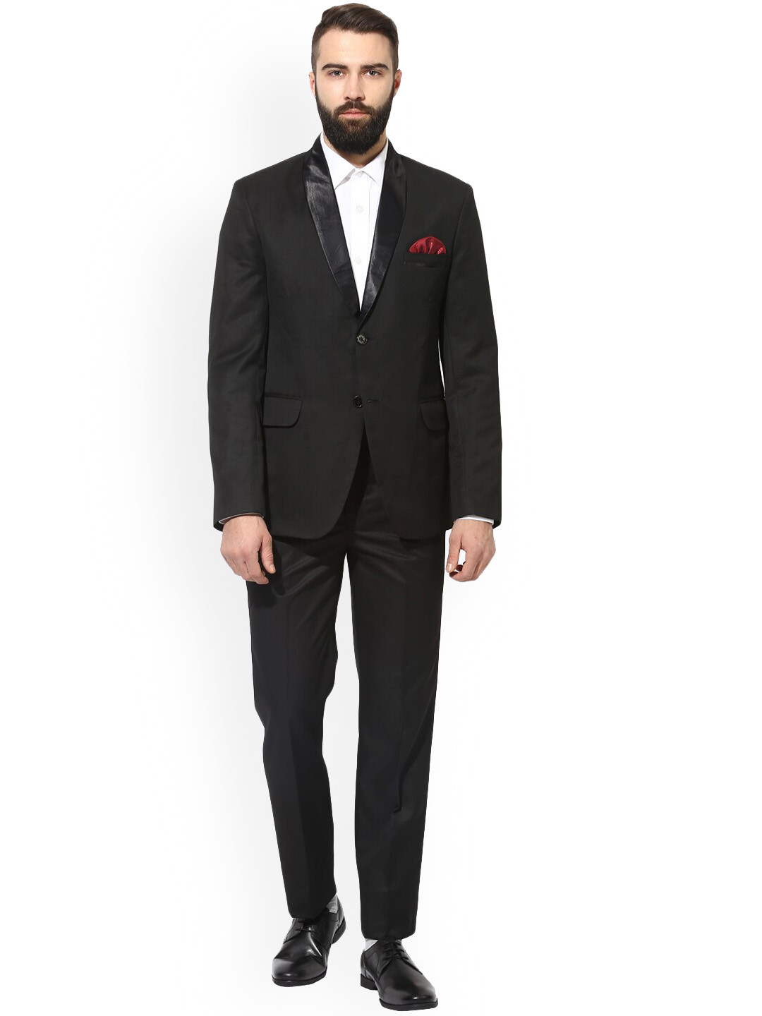 

Hangup Men Black Solid Single-Breasted Two-Piece Formal Suit
