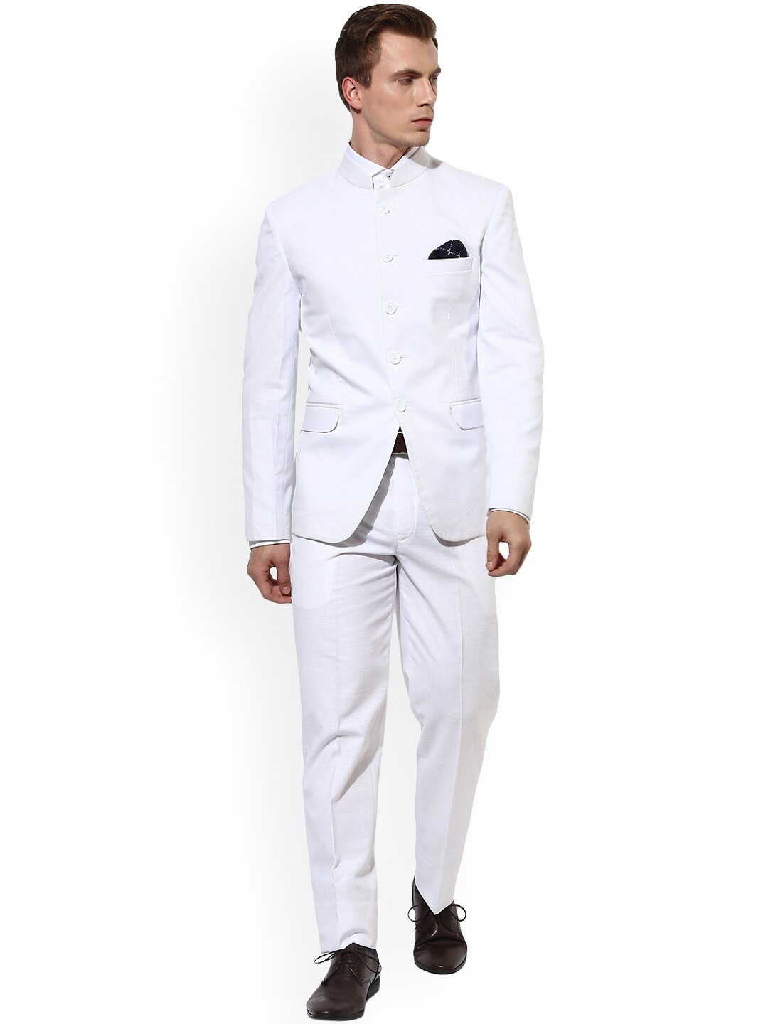 

Hangup Men White Solid Single-breasted Slim-Fit Suit