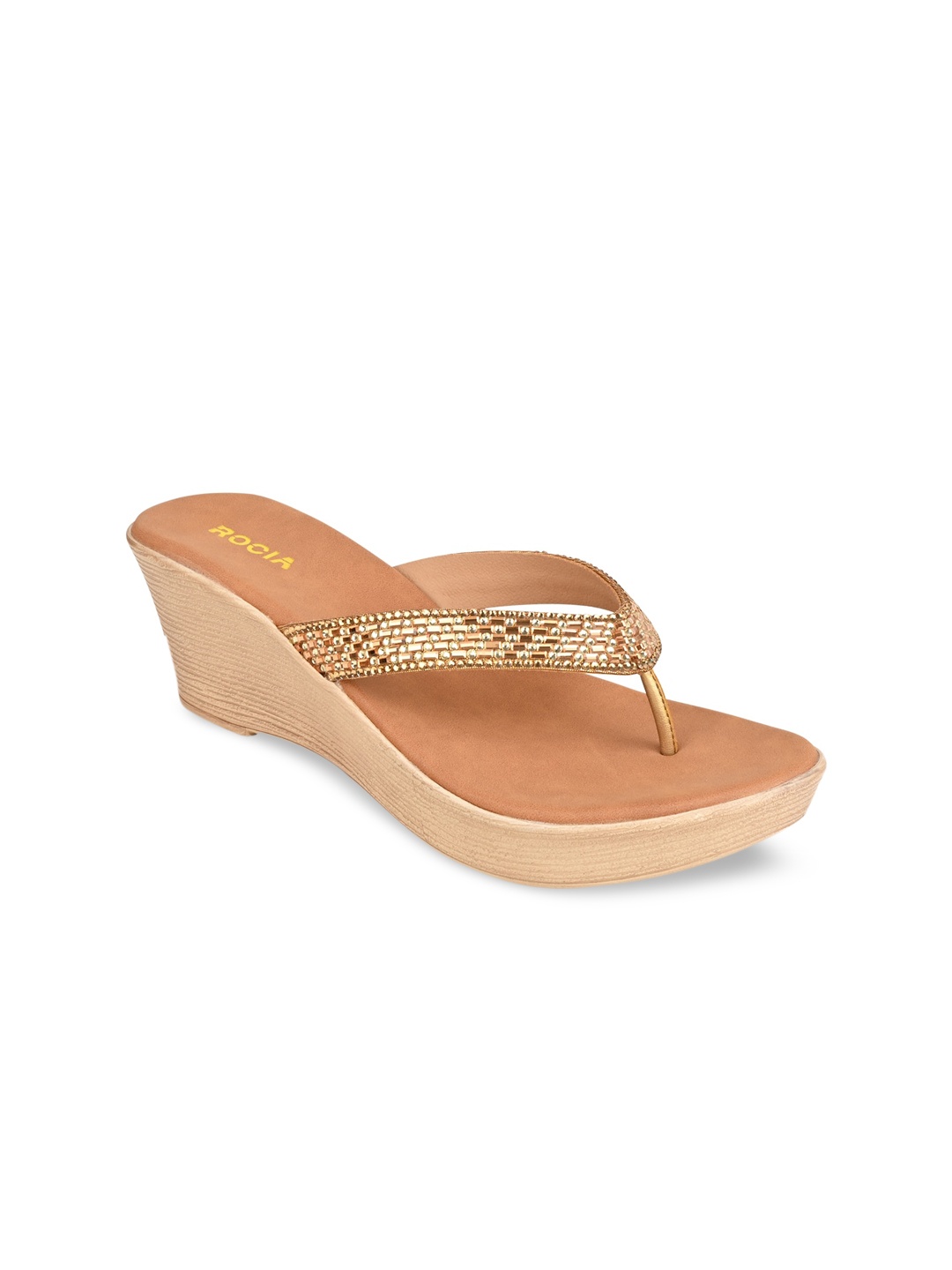 

Rocia Gold-Toned Embellished Wedge Heels