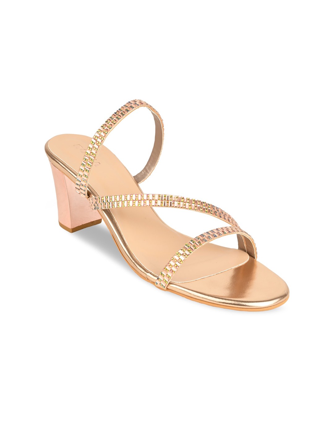 

Rocia Women Rose Gold Embellished Block Heels