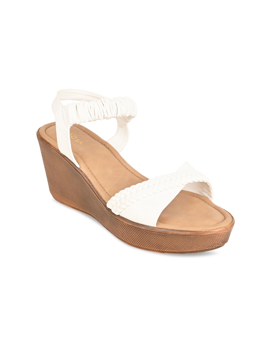 

Rocia White Braided Wedge Heels