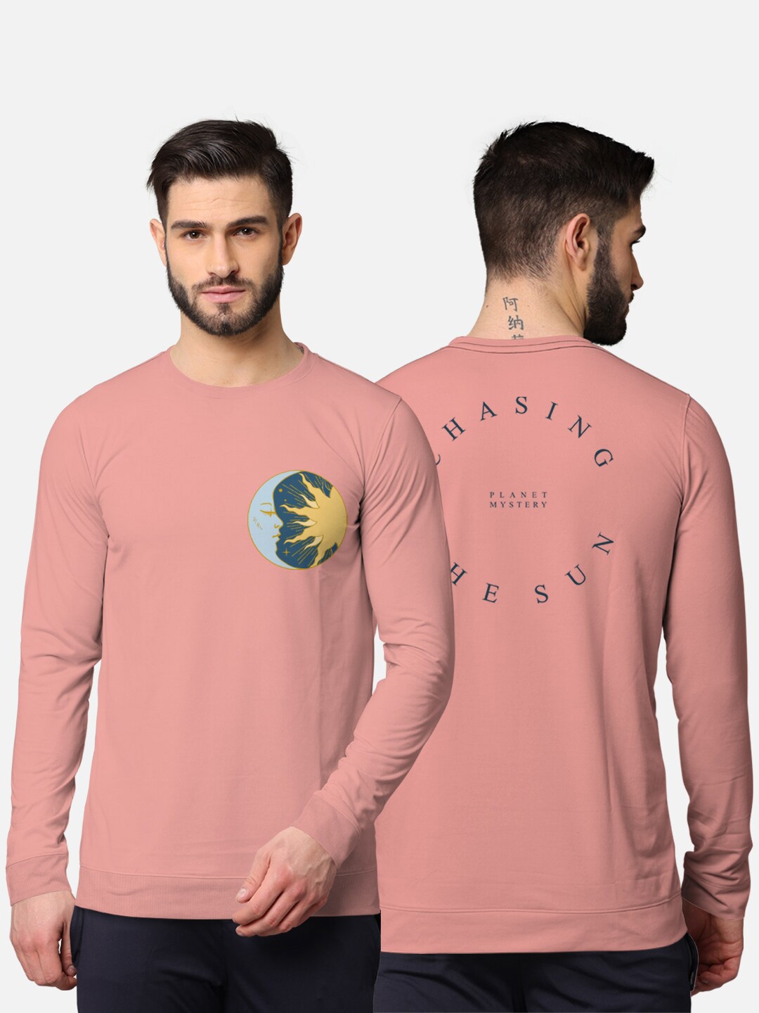 

BULLMER Men Peach-Coloured Typography Printed T-shirt
