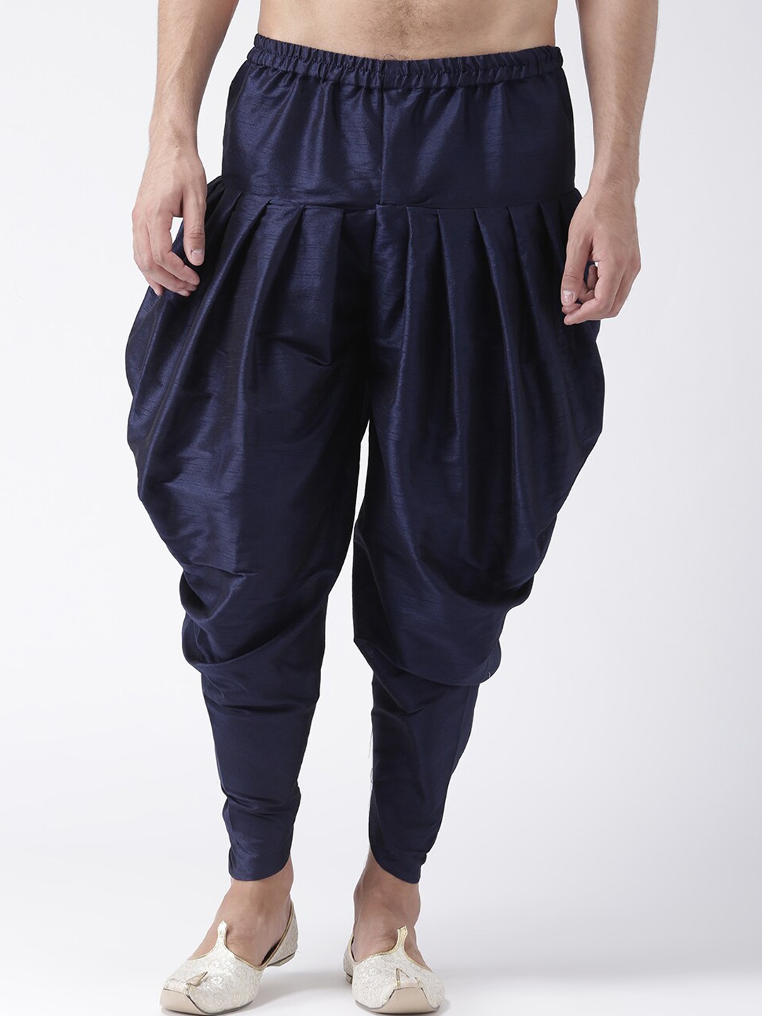 

hangup trend Men Navy Blue Solid Satin Dhoti Pant