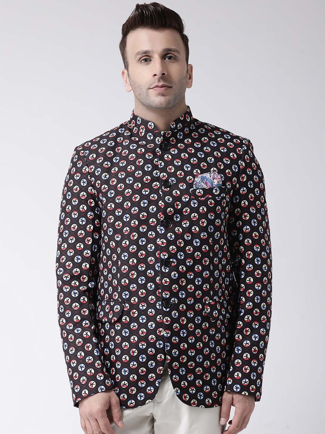 

hangup trend Men Brown Printed Single Breasted Party Blazers