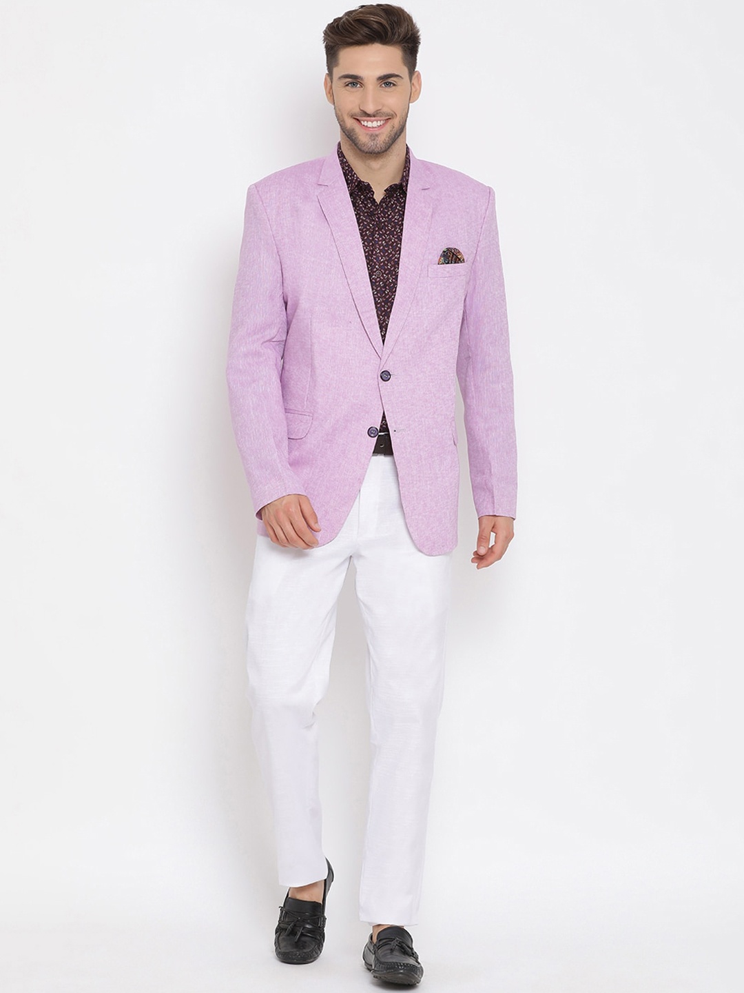 

hangup trend Men Purple Solid Single-Breasted 3-Piece Party Suit