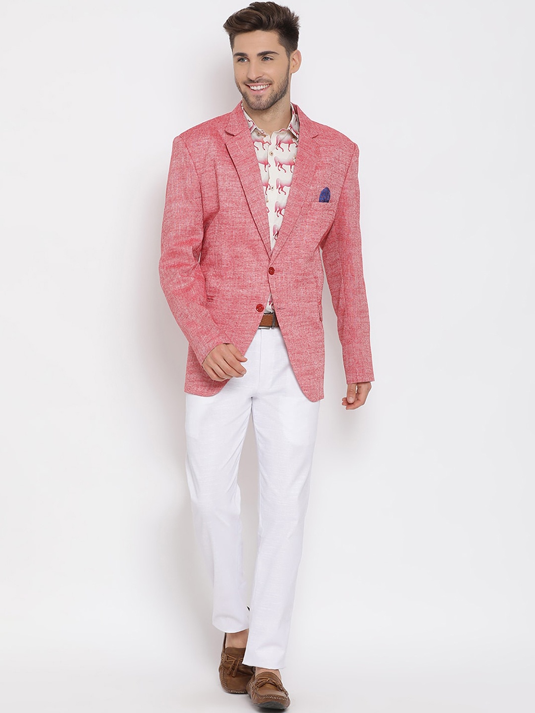 

hangup trend Men Red Solid Single-Breasted 3-Piece Party Suit
