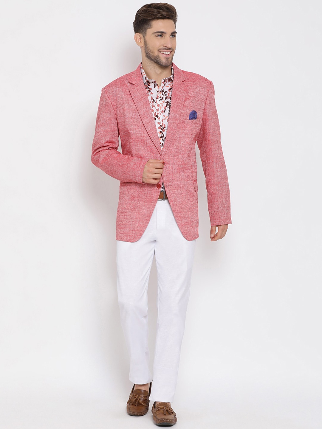 

hangup trend Men Red Solid Single-Breasted 3-Piece Party Suit