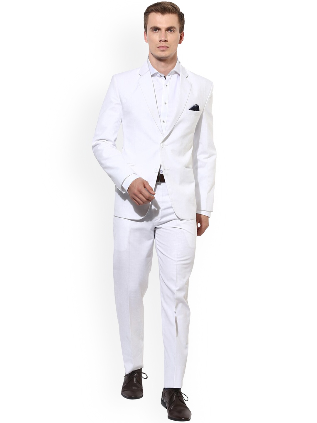 

hangup trend Men White Solid Single-Breasted Two-Piece Formal Suit