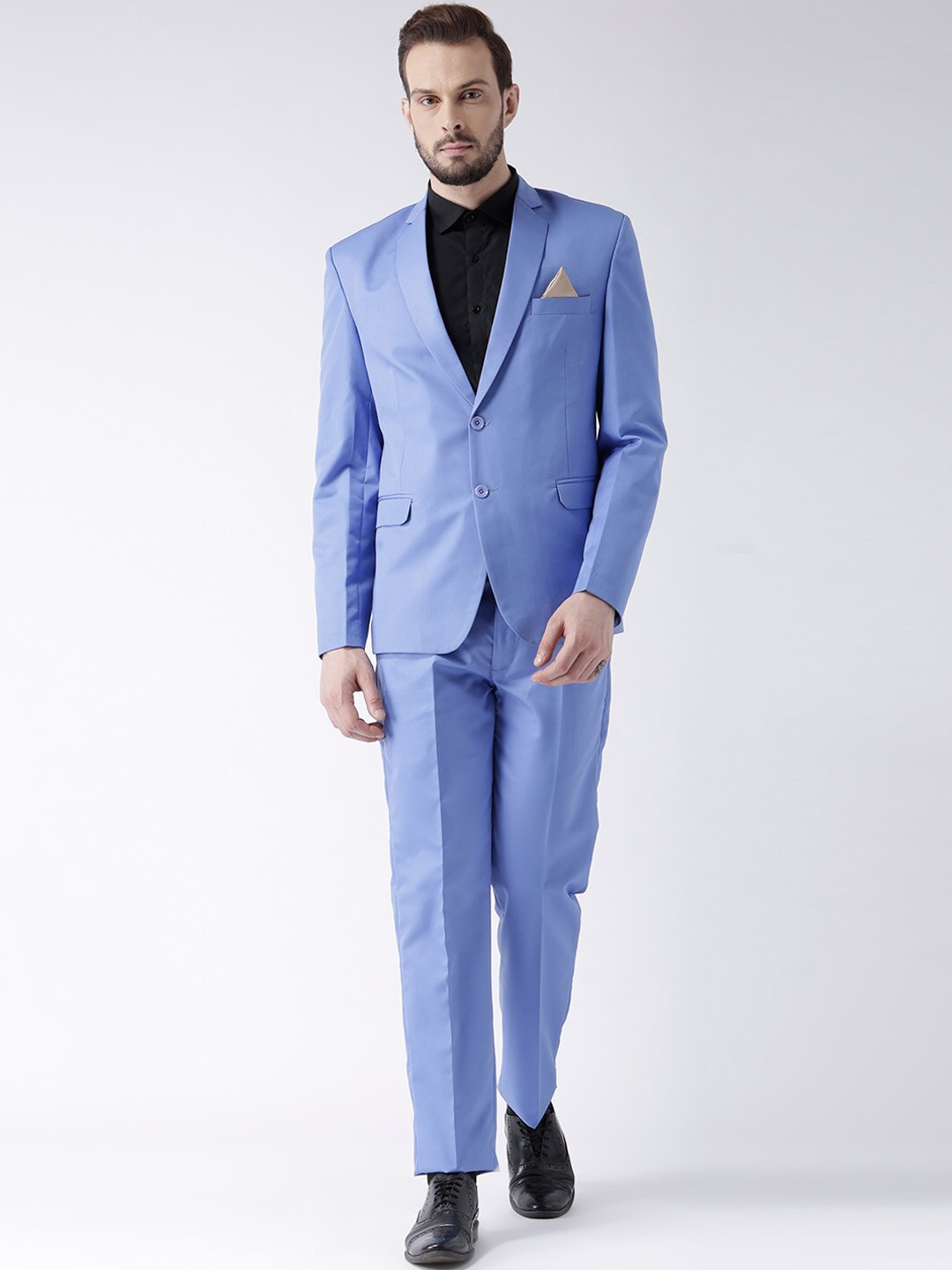 

hangup trend Men Blue Solid Single Breasted 2 Piece Formal Suit